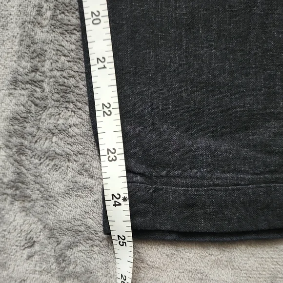 Old Navy Women's Black Straight/Tapered Leg Linen Blend Pants - Picture 7 of 8